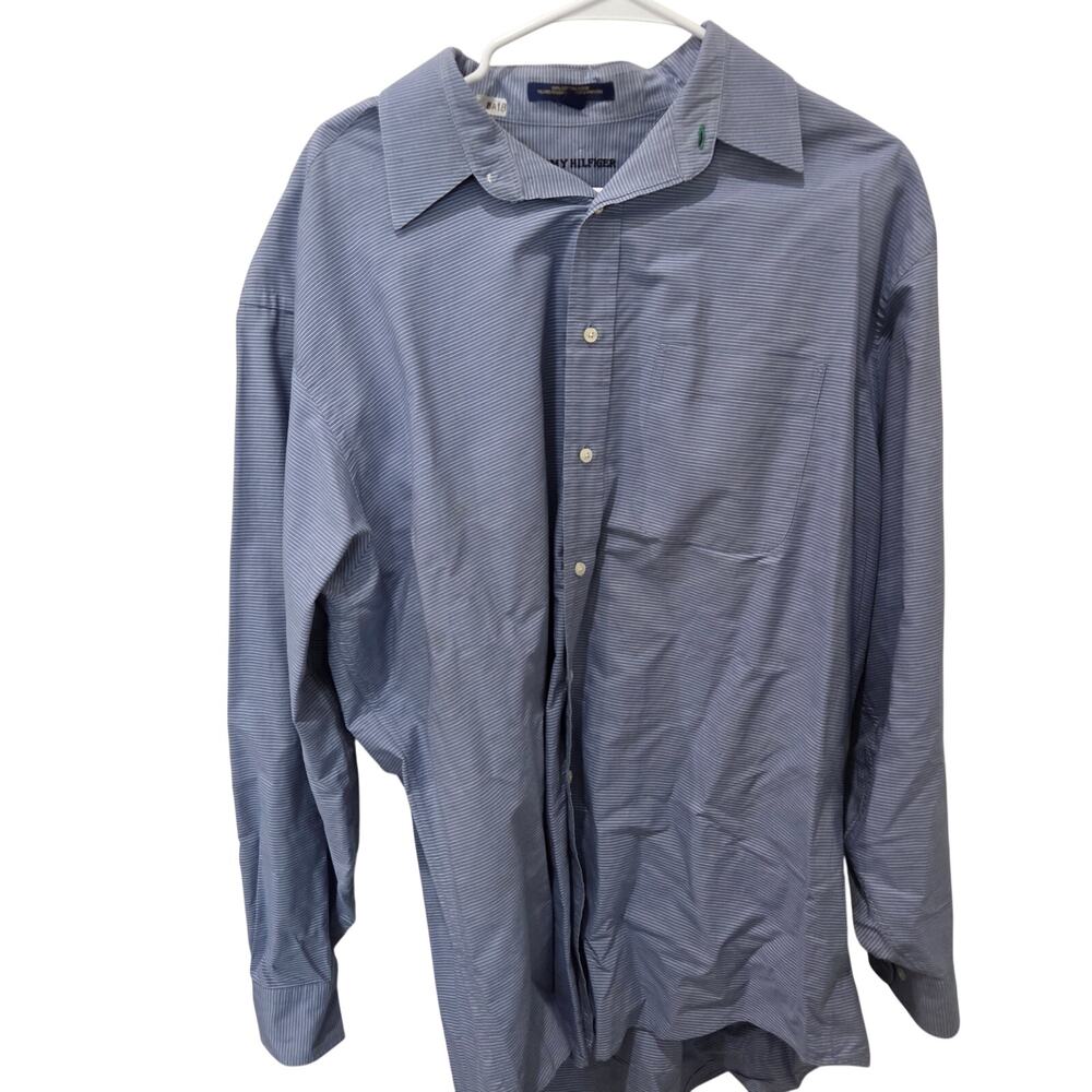 Men's Long Sleeve Tommy Hilfiger Dress Shirt, Size 17 34-35 - Picture 1 of 7